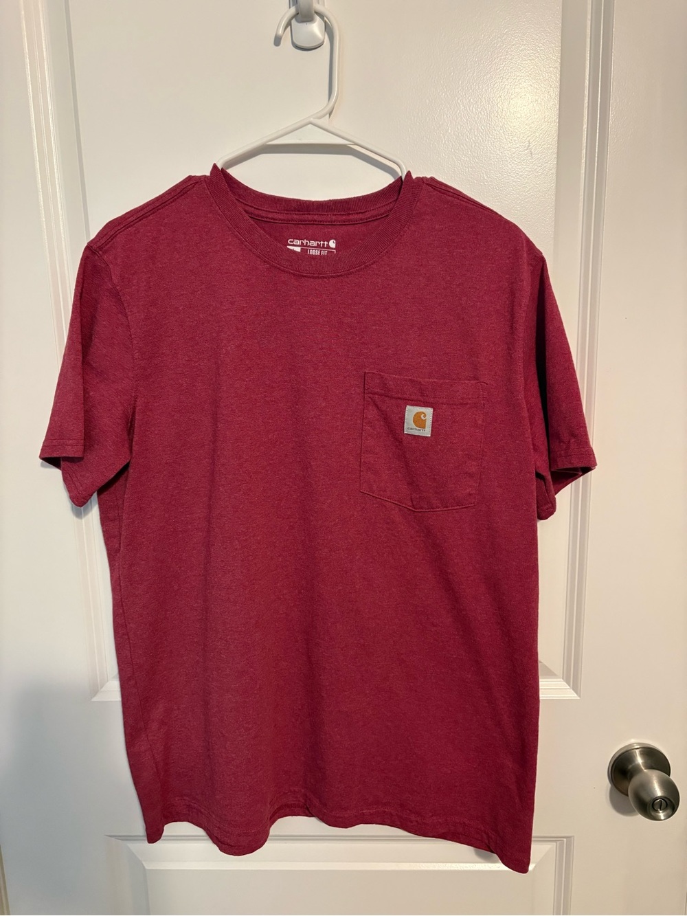 Carhartt Burgundy Loose Fit Workwear Size Large Tee NWOT